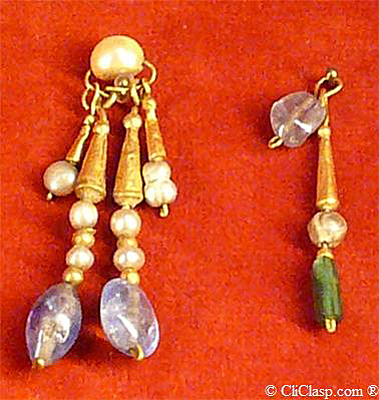 Visigoth art (actual Spain, France) VII century, found near Tolede in 1861, Guarrazar treasure, glass, gold, pearl