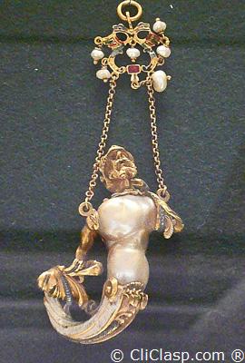 Pendant of a triton, enameled gold, pearls Italy, XVI century