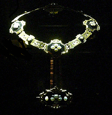 Necklace, gold, silver, rosecut diamonds , pearls and black enamel,French designer Simon Petiteau, jeweler Pierre Caillot, made 1825-1838